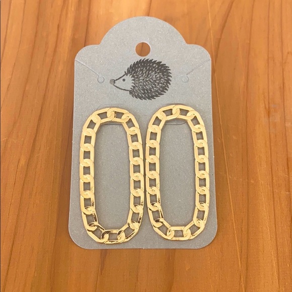 Chain link hoop fashion earrings - Picture 1 of 4